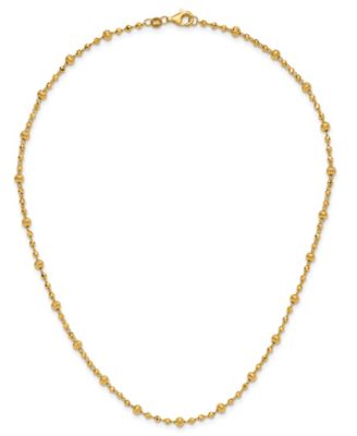 Beaded Chain Necklace in 24k Yellow Gold