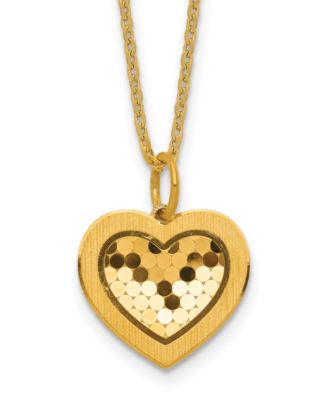 Macy's - Heart Cable Chain Pendant Necklace in 24K Yellow Gold