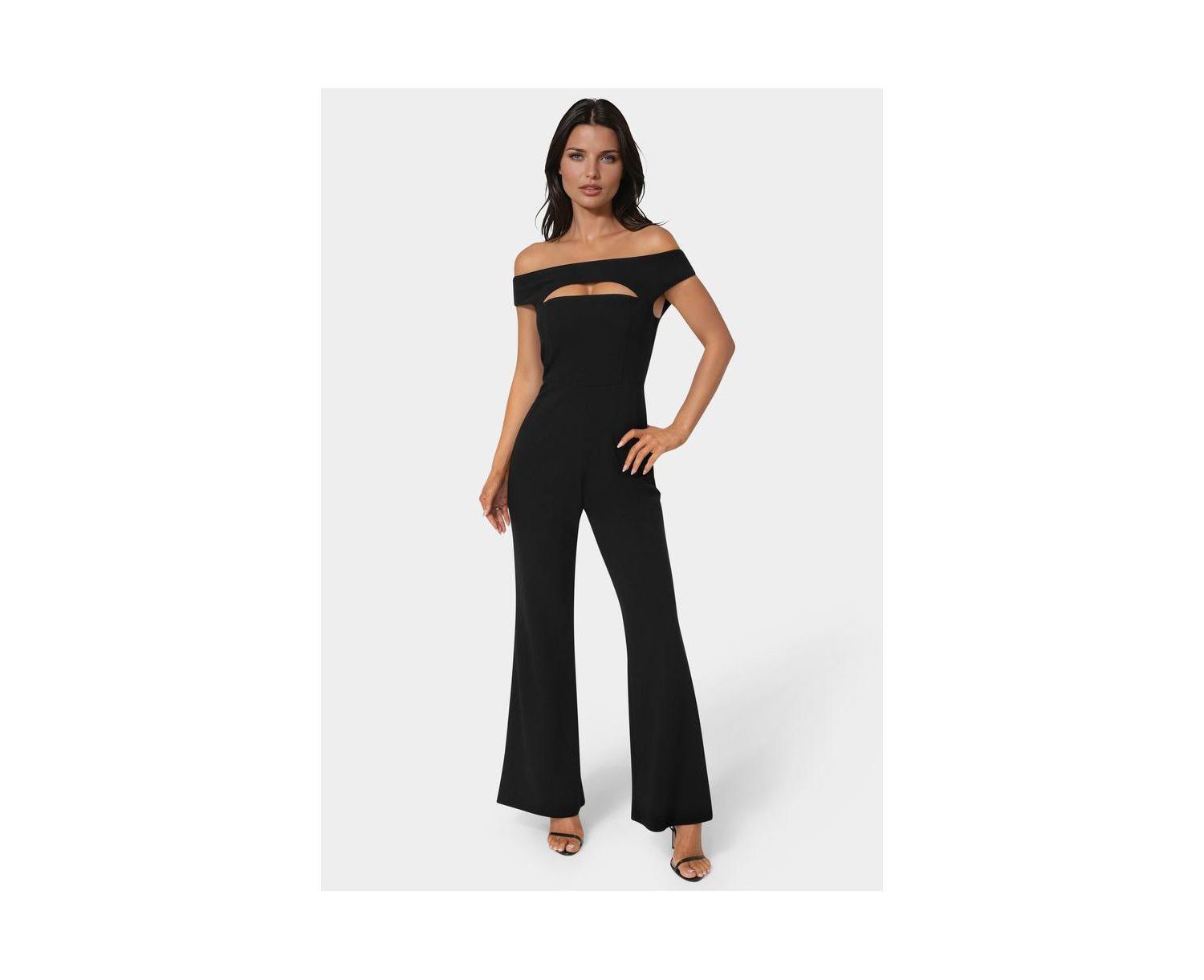 Women's Off the Shoulder Cut Out Wide Leg Jumpsuit