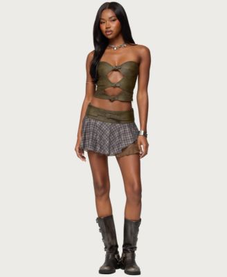 Women's Varley Buckle Cutout Faux Leather Top