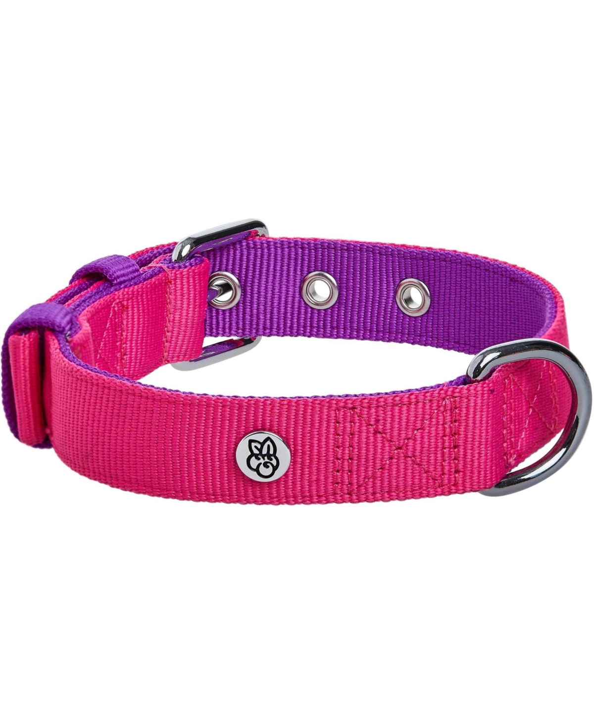 Blueberry Pet Color-Block with Metal Buckle Dog Collar Sky Blue and Dark Green Neck 13"-16.5" Medium