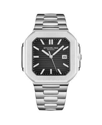 Stuhrling Modulus 4064 Men s 43 mm Quartz Watch Brushed Steel Case Sunray Dial and Integrated Bracelet - Grey 148$