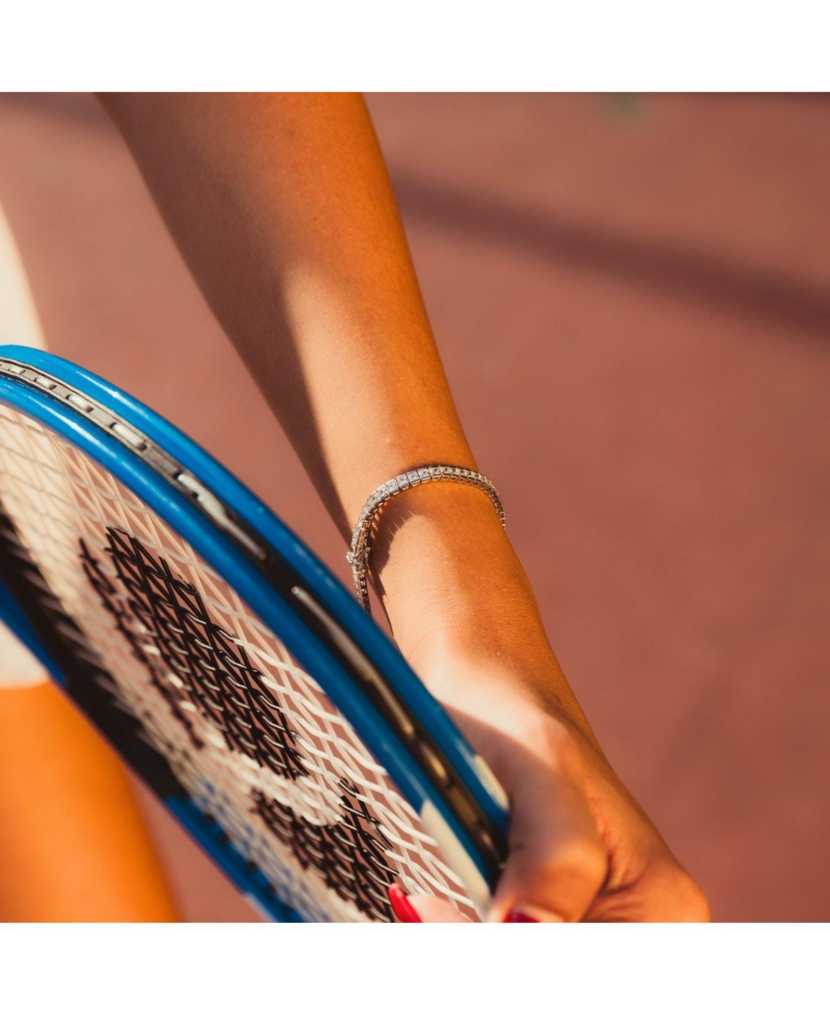 Sterling Silver Square Rectangular Tennis Bracelet