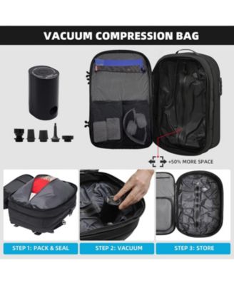 Vacuum Compression Travel Backpack, 60L Expandable VacPack with Pump, Ideal for Business Laptop Travel (Electric Air Pump Included)