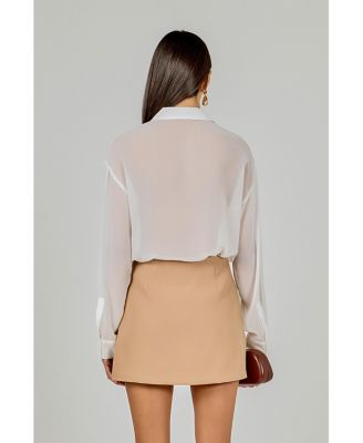 Women's Floral Detail Shirt Blouse