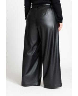 Women's Wide Leg Faux Leather Pant