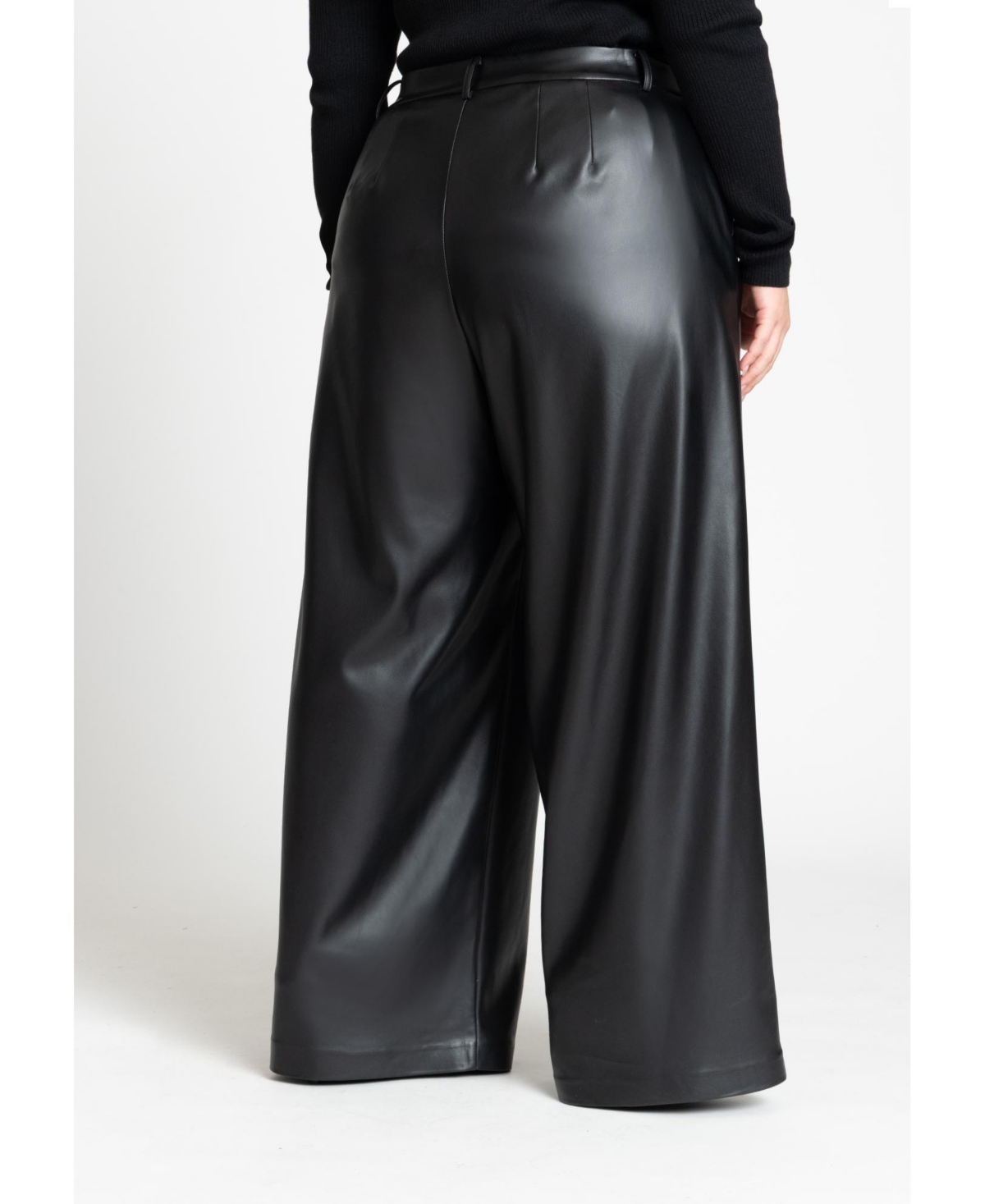Eloquii Plus Wide Leg Faux Leather Pant