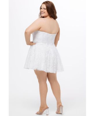 Women's Strapless Lace Bustier Party Dress