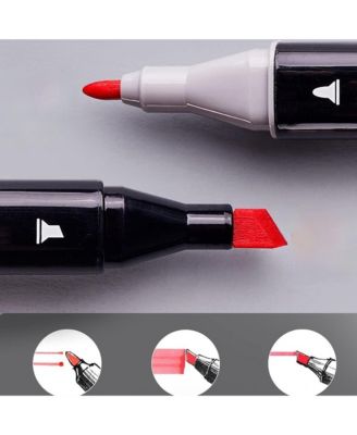 24 Colors Alcohol Brush Markers Set, Dual Tip Coloring Art Markers, Perfect for Coloring, Drawing, Sketching, Card Making and Illustration