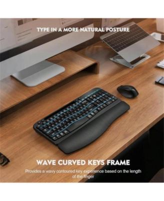 Wireless Keyboard and Mouse Combo - 2.4G Cordless Set for Computer, Laptop, PC - Black.