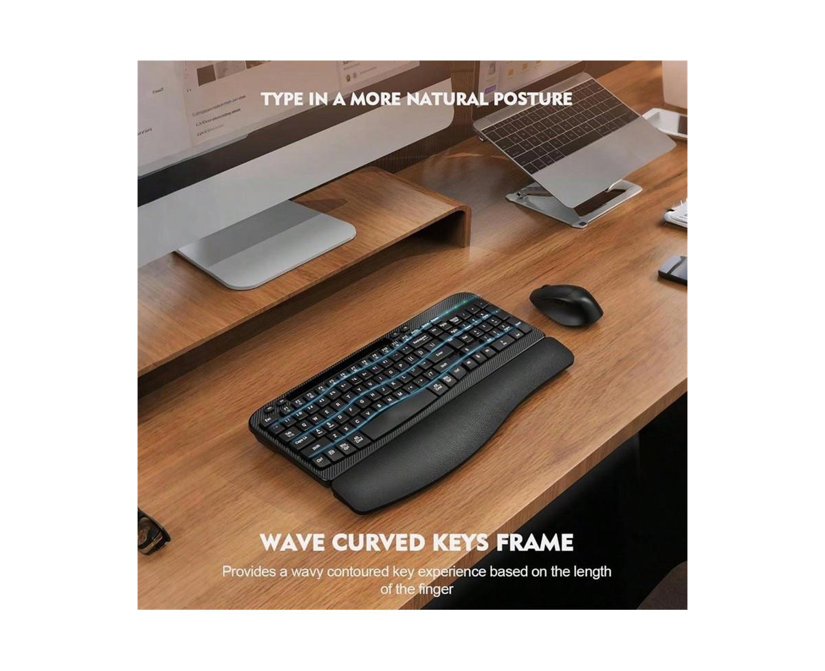 risokeys Wireless Keyboard and Mouse Combo - 2.4G Cordless Set for Computer, Laptop, Pc