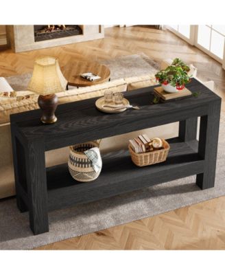 63-Inch Wood Entryway Table, Long Farmhouse Narrow Console Table for Living Room
