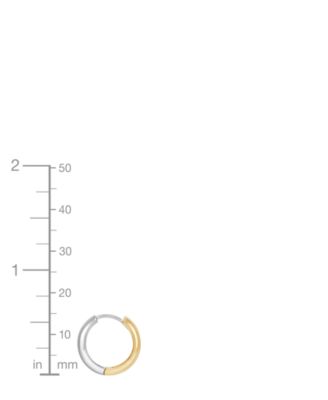Huggies Earrings in 10k Yellow and White Gold