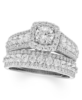Diamond Halo Bridal Set (2 ct. t.w.) in 14k White Gold
