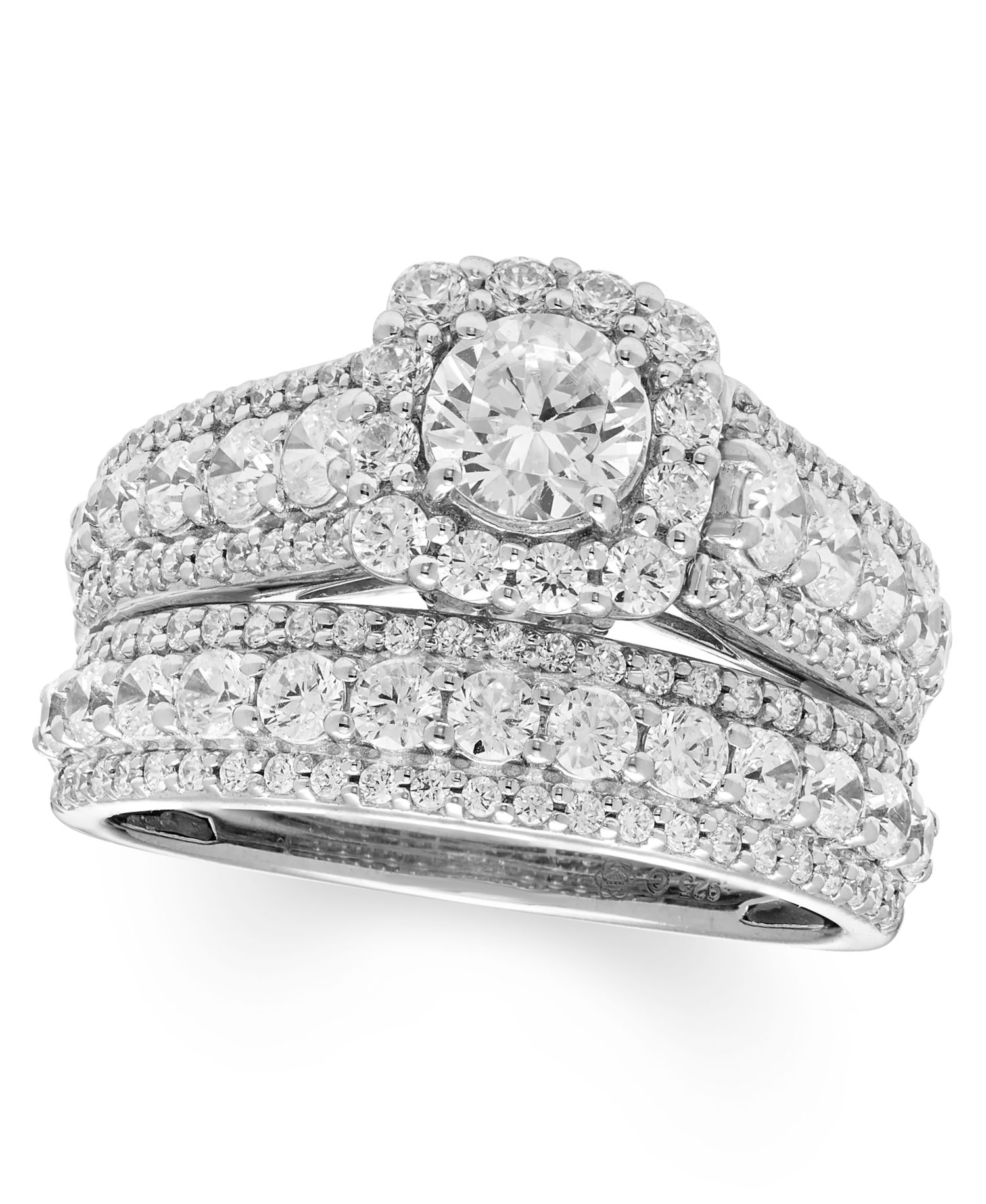 Diamond Halo Bridal Set (2 ct. t.w.) in 14k White Gold
