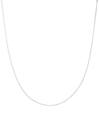 Macy's - Solid Box Chain Necklace in 14k White Gold
