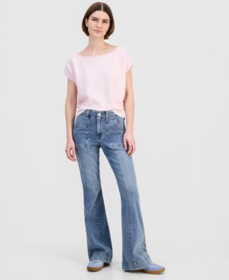 Juniors' High Rise Flare Jeans