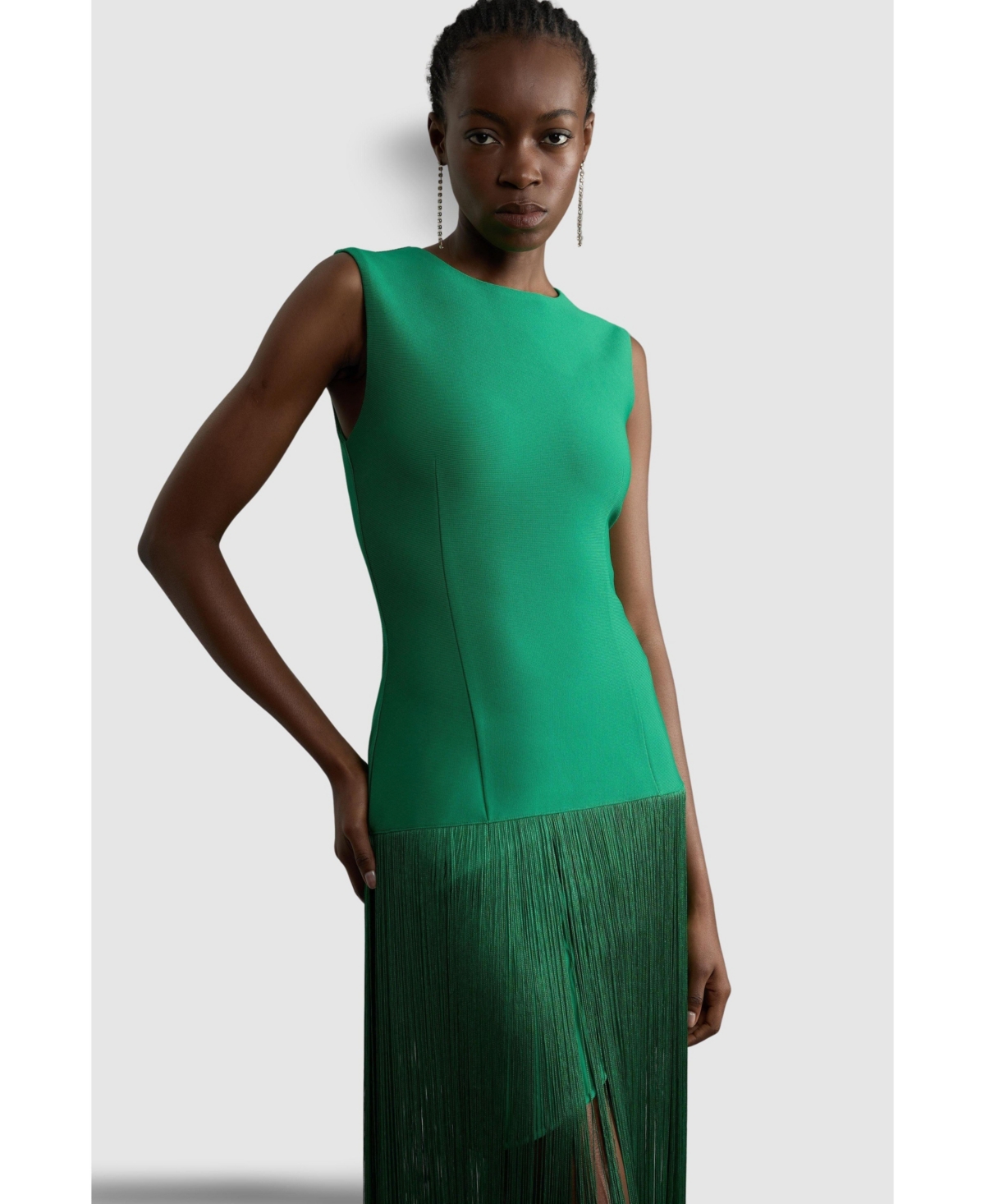 Karen Millen Women's Tassel Hem Knitted Dress