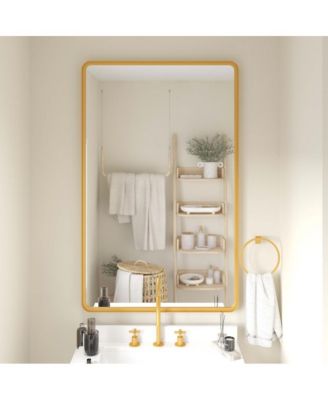 Afsin Wall Mirror with Silver Backed Glass for Clarity for Entryways, Bathrooms & More