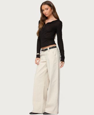 Womens Cory Striped Low Rise Jeans