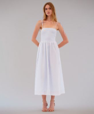 Women's Tie Shoulder Smocked Dress