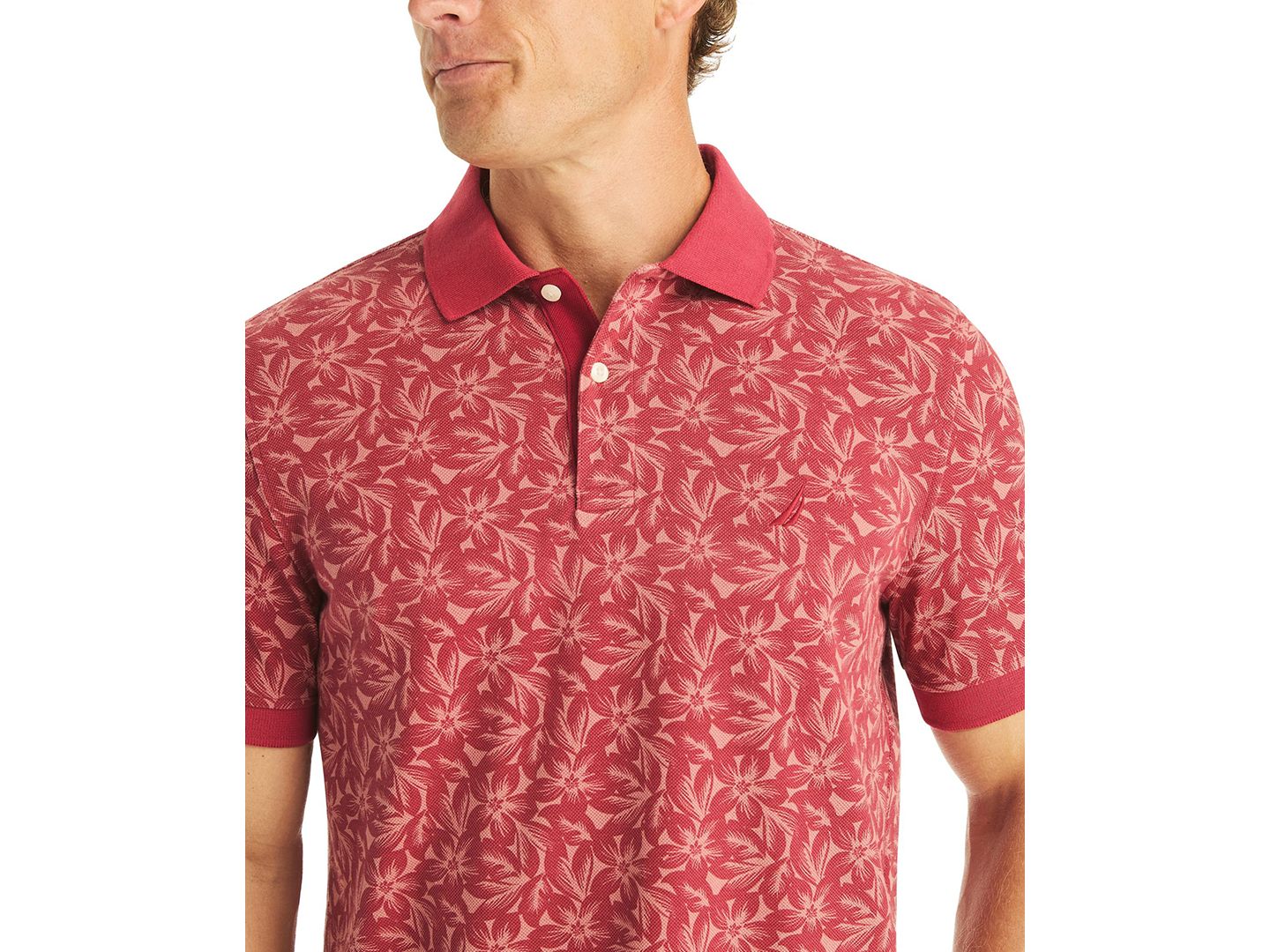 Мужское поло Nautica Classic-Fit Printed Polo Shirt, цвет: Океанский гранатовый — фото 3