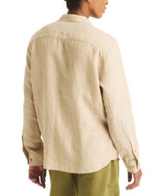 Men's Classic-Fit Spread-Collar Linen Shirt