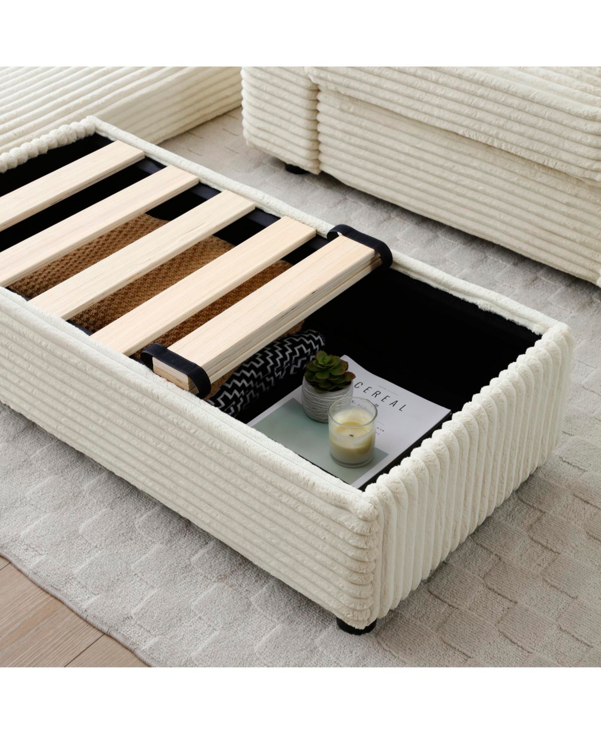 Streamdale Furniture Streamdale Oversized Accent Chair with Ottoman, Cream