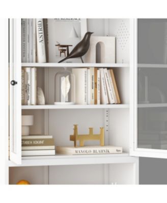 Kitchen Pantry Cabinet - 72" Tall Storage with 5 Adjustable Shelves, White