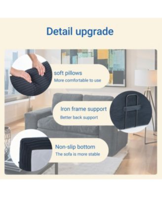 Loveseat Sofa Bed with Memory Foam, Steel Frame, No Assembly