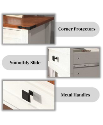 CASAINC Kitchen Cabinet Console Table with 2 Drawer and Bottom Storage Shelf