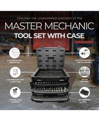 205 Piece Mechanics SAE Metric Socket and Tool Set with Case