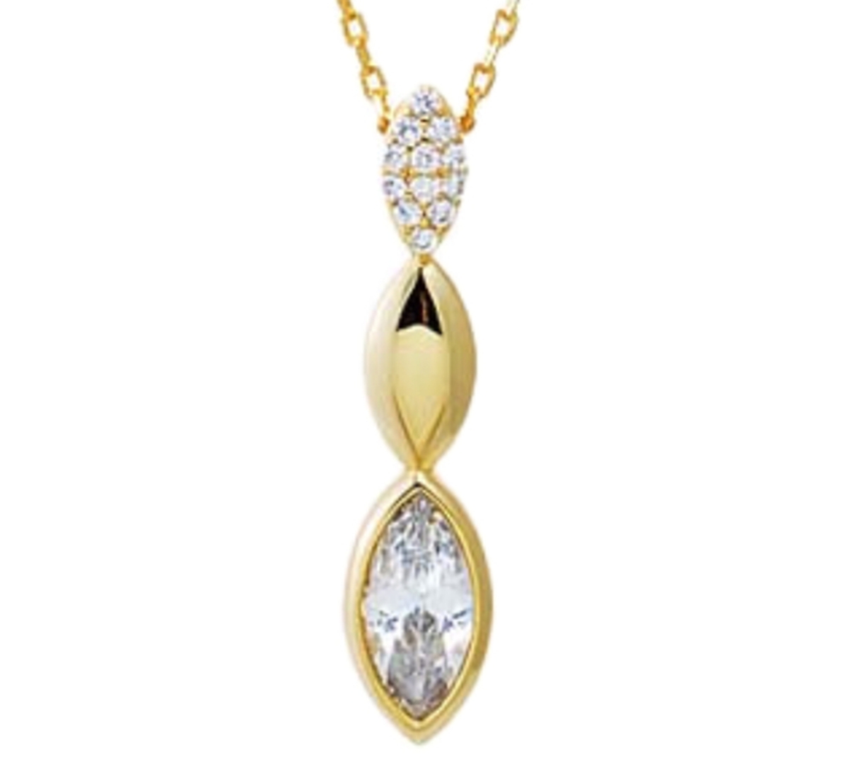 by Adina Eden Cubic Zirconia Pave Marquise Stone Drop Necklace