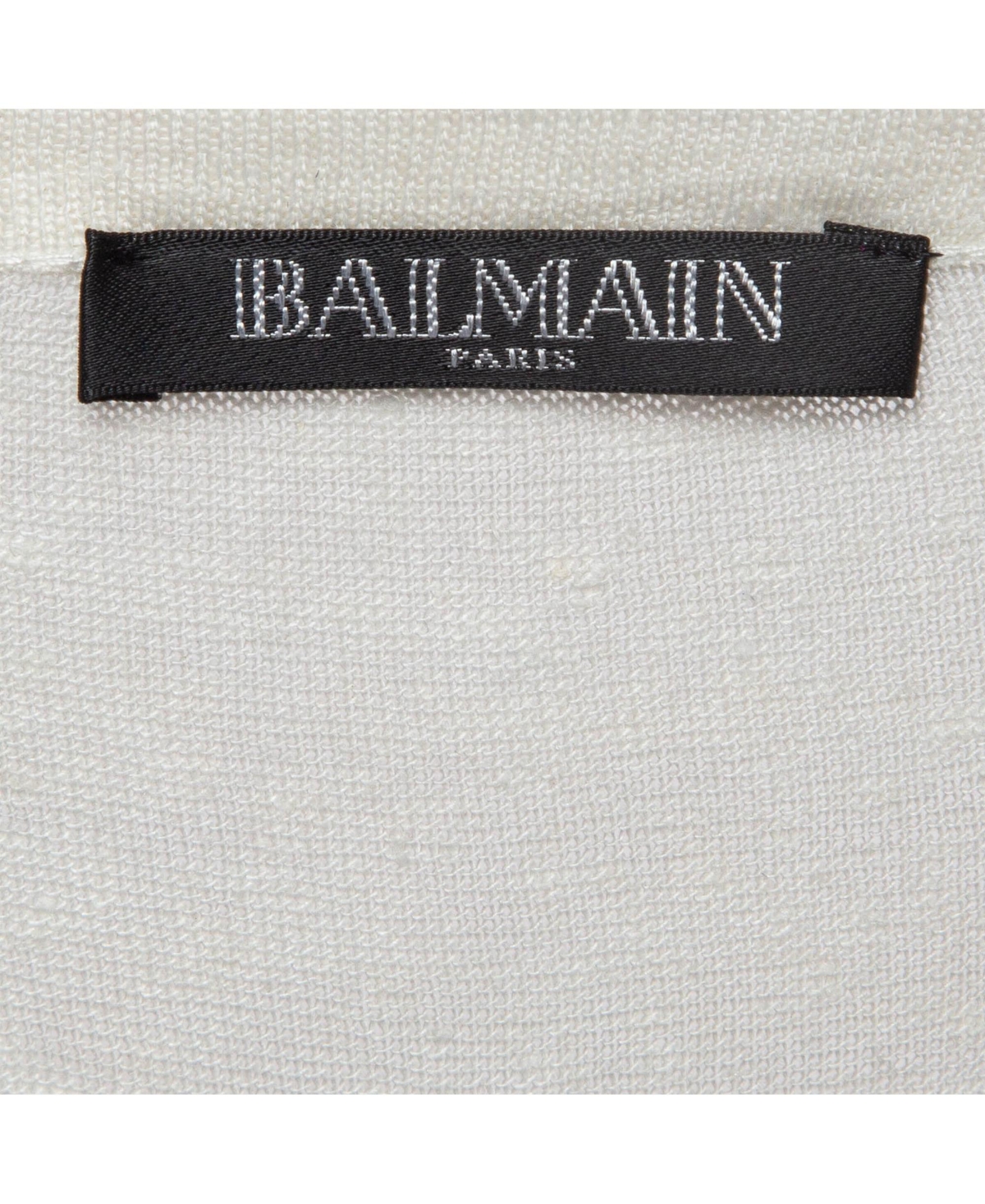 Pre-Owned Balmain Women's Off-White Linen Knit Lace-Up Top