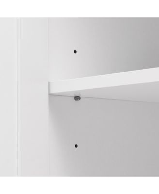 71.2"H Storage Cabinet with 2 Doors and Adjustable Shelf, MDF, for Bathroom or Office Use