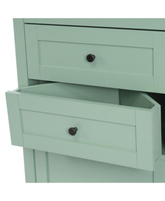 68.9"H Triangle Tall Cabinet with 3 Drawers and Adjustable Shelves for Bathroom/Living Room