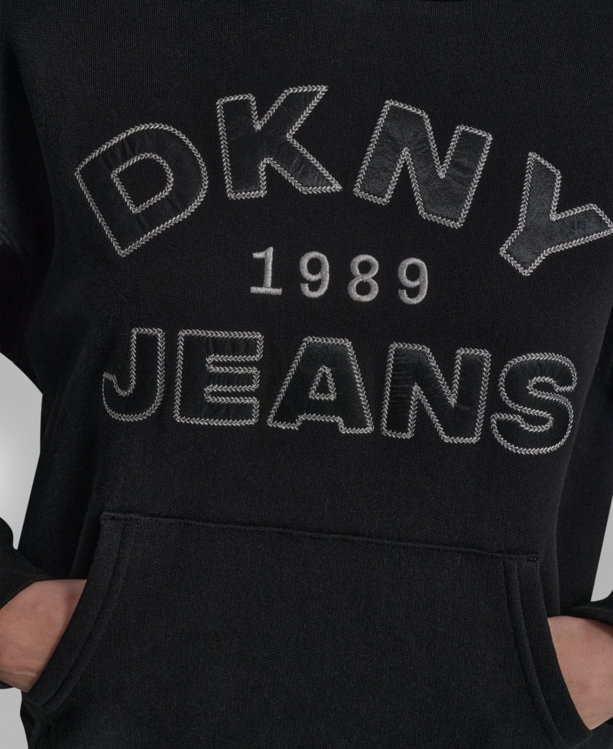 Dkny Jeans Women's Applique Chainstitch Logo Hoodie