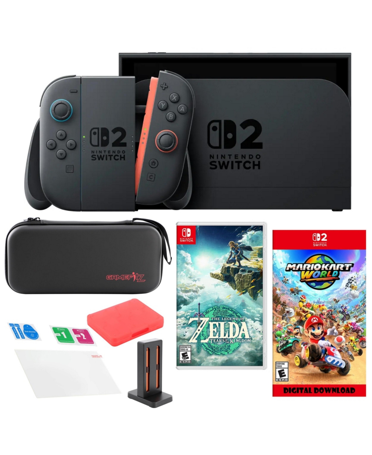 Nintendo Switch 2 MarioKart with Zelda & Accessories Kit - Black