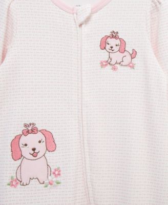 Baby Girls' Lovely Pups Footed Coverall