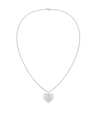 Diamond (1/2 ct. t.w.) Heart Pendant Necklace in 10k White Gold