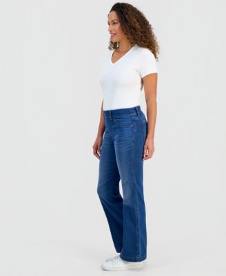 Petite Pull-On Shaping High-Rise Bootcut Jeans