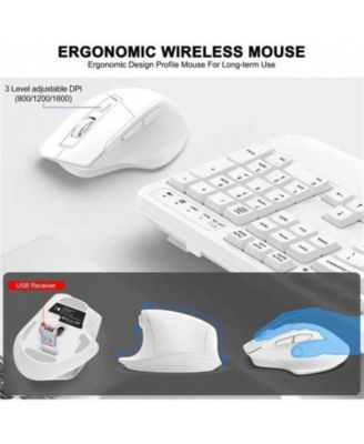 Wireless Keyboard And Mouse Combo, 2.4G Full Size Keys Keyboard With Wrist Rest And 3 - Level DPI Adjustable Wireless Mouse, OS Desktop Laptop, White