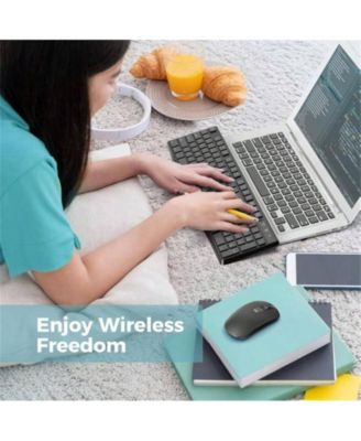 Wireless Keyboard And Mouse Combo - 2.4G Full-Sized Keyboard Mouse, 3 DPI Adjustable Cordless Keyboard And Mouse, Quiet Click Computer Laptop - Black