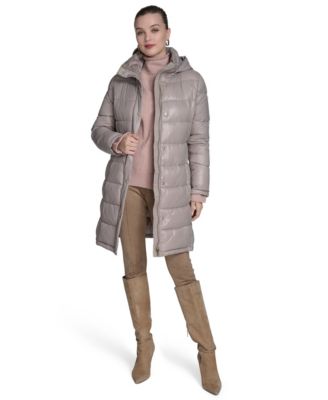 Women's Stand Collar Belted Puffer Coat