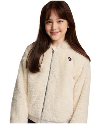 Girls' 7-16 Minky Loose-Fit Zip-Up Hoodie