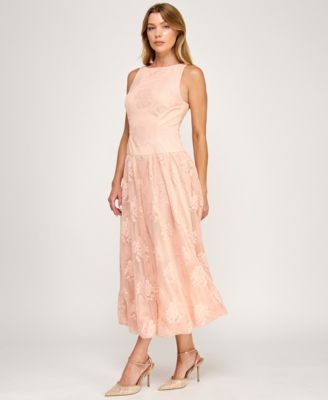 Juniors' Boat Neck Midi Dress