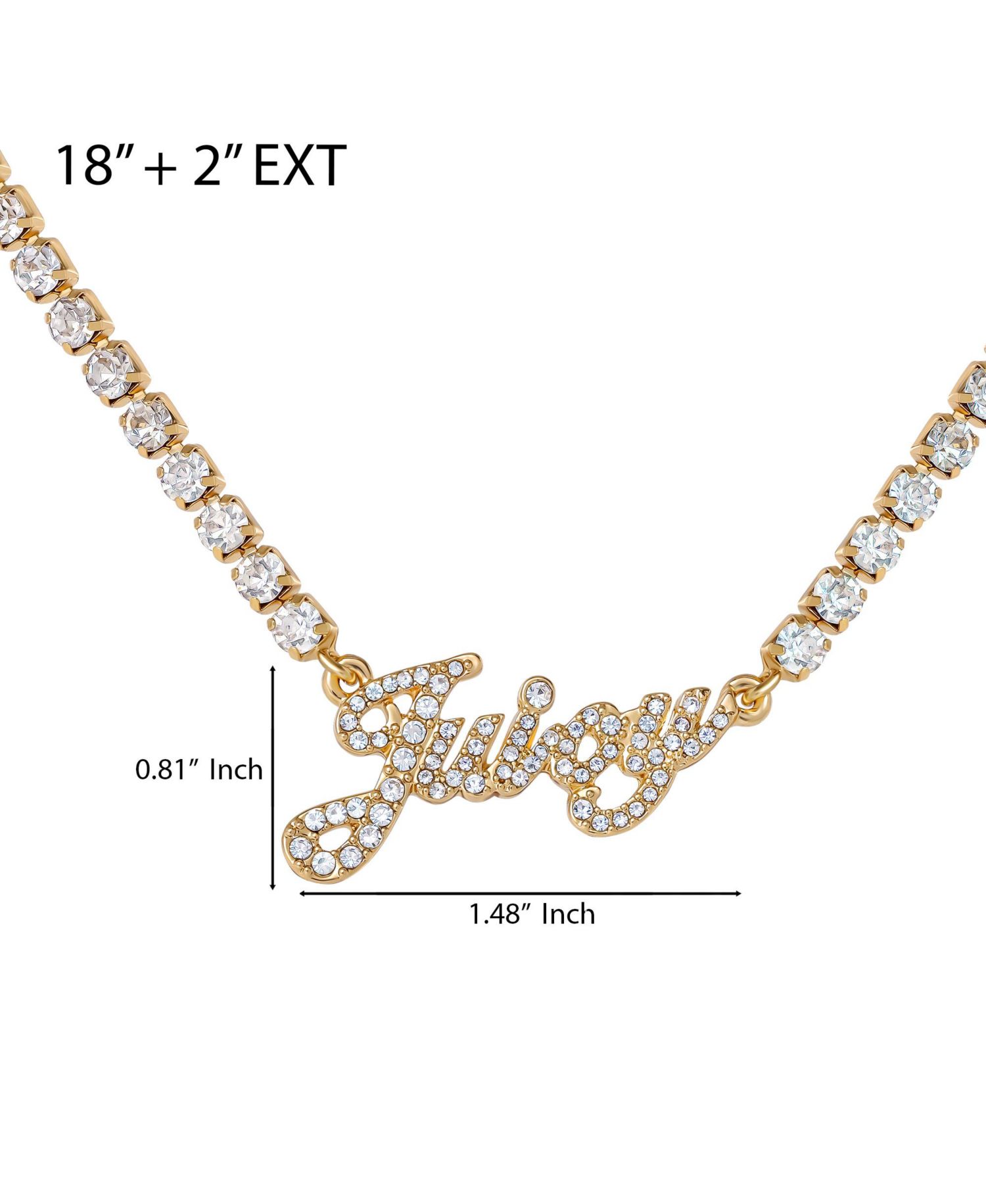 Logo Script Chain Pave Necklace