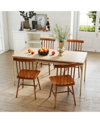 Dining Chairs Set of 4, Farmhouse Rubber Wood Kitchen Chairs,