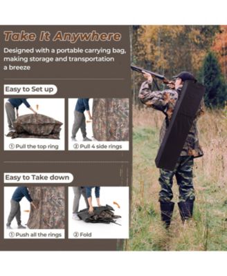 Hunting Blind 360 Degree One-Way See-Through Ground Blind for 2-3 Person