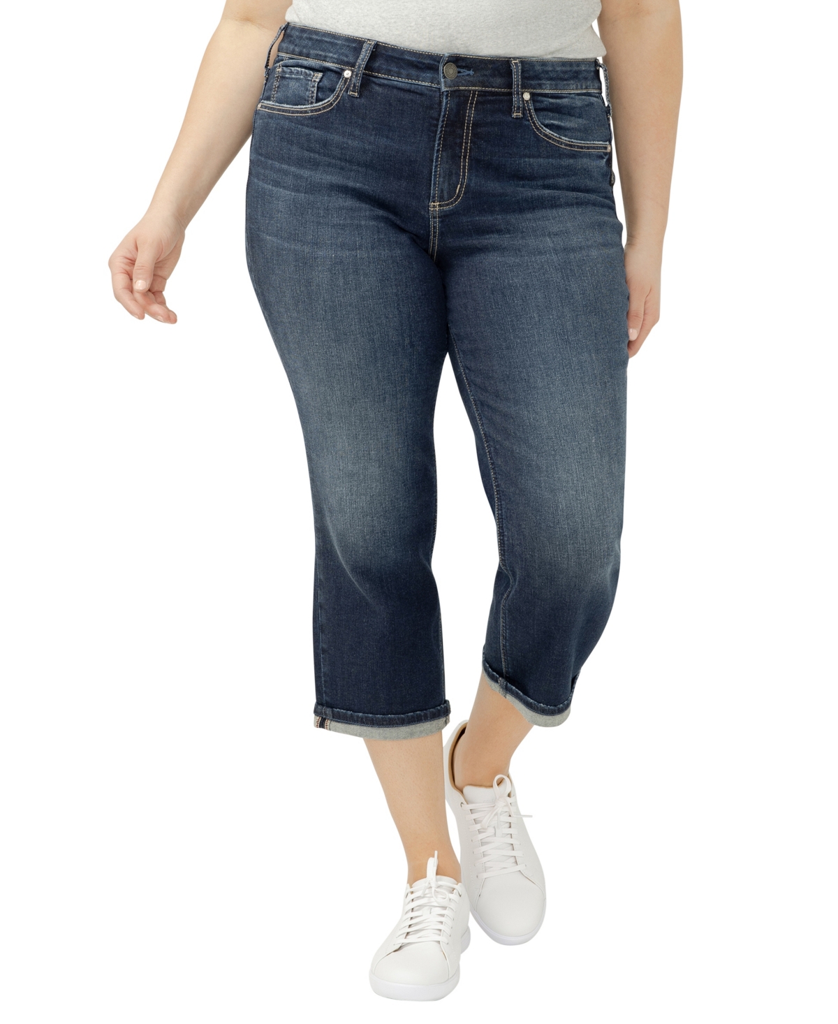 Silver Jeans Co. Plus Suki Mid Rise Curvy Fit Capri